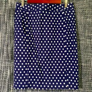 Pixley Navy Polka Dot Pencil Skirt Size L #594